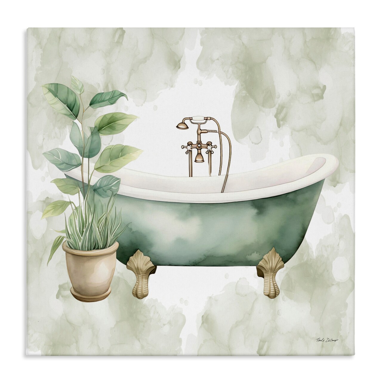 Stupell Industries Bath Oasis with Plant Canvas, design by Nicole DeCamp